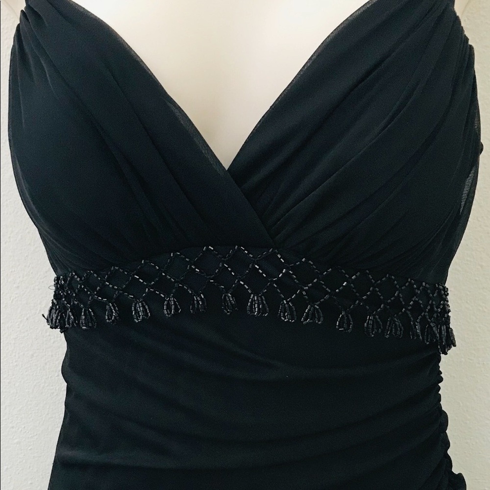 NWT Betsy & Adam black maxi cocktail dress size 4